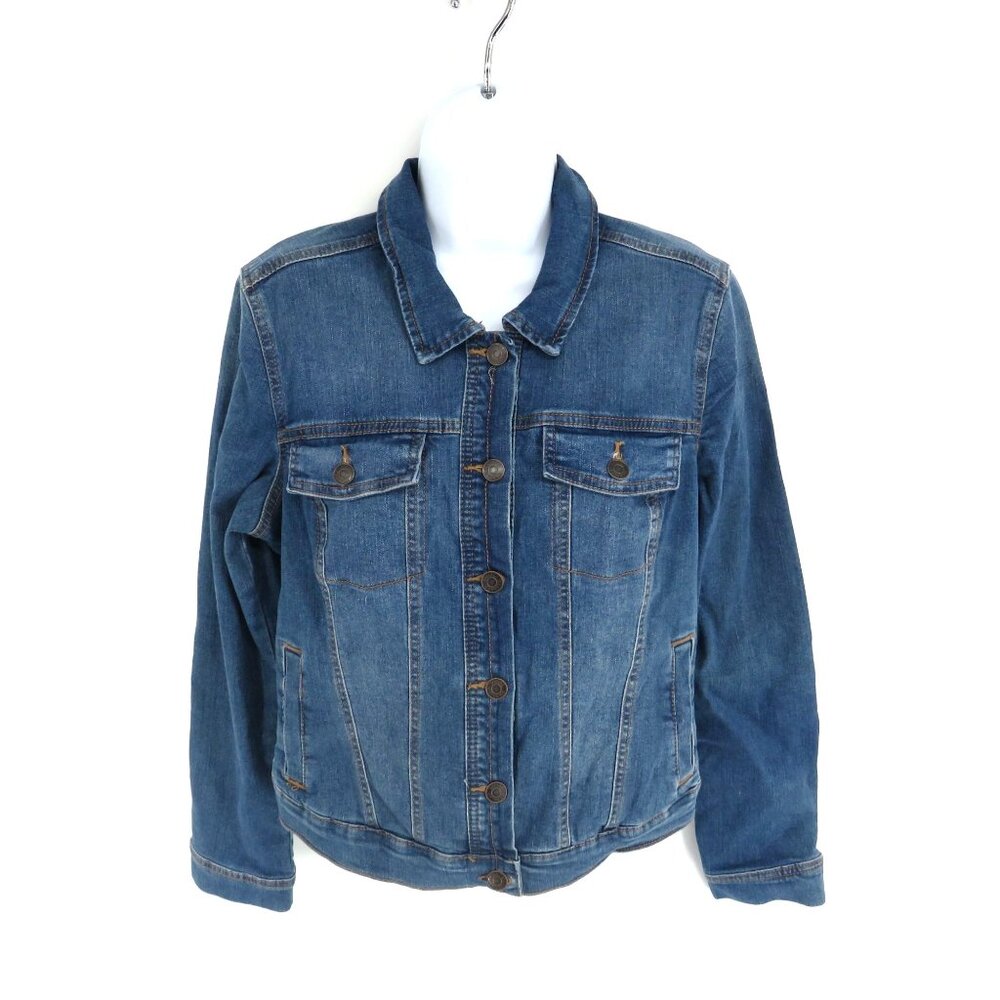 Social Standard By Sanctuary Womens Denim Jacket S Button Front Pockets NWT $109 - Picture 3 of 7